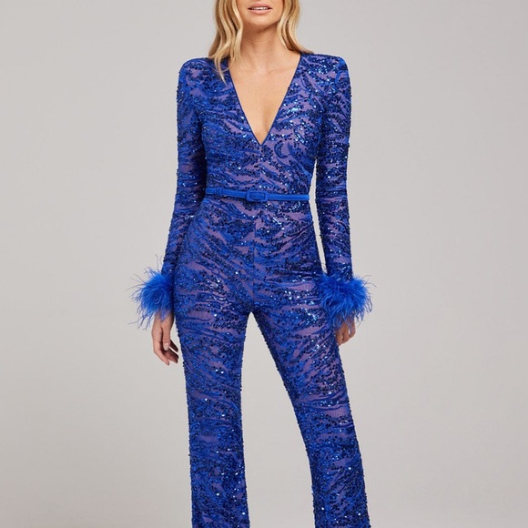 Nadine Merabi royal blue jumpsuit size XS (0-2) - Picture 3 of 8